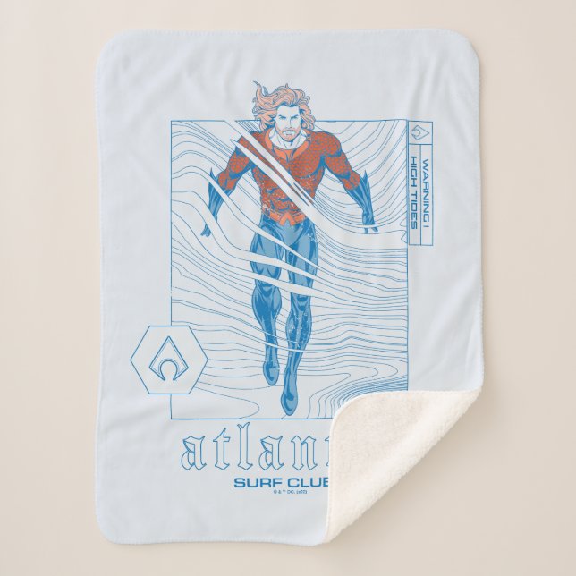 Cobertor Sherpa Aquaman - Atlantis Surf Club (Frente)