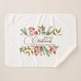 Cobertor Sherpa Aquarela Elegante de Natal