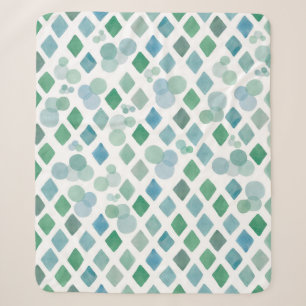 Cobertor Sherpa Aquarela sem soldadura em fundo branco com um 