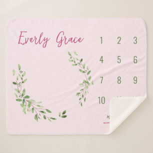 Cobertor Sherpa Aquarela Verde Deixa a menina rosa pinhinha marco