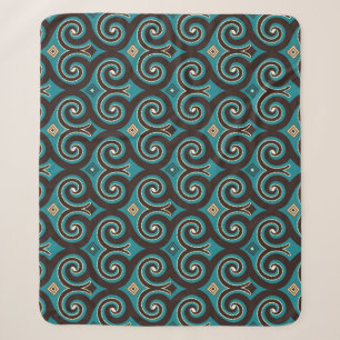 Cobertor Sherpa Árabe Oriental: Ornamento Sem Costura Elegante.