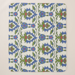 Cobertor Sherpa Árabe Tradicional: Iznik Azulejo Invisível.