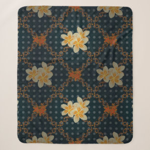 Cobertor Sherpa Árabe. Vintage abstrato raster floral sem costura