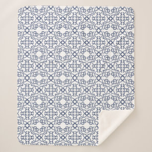 Cobertor Sherpa Arabesque intricado do azulejo geométrico marroqui