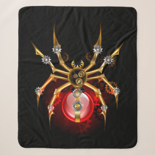 Cobertor Sherpa Aranha steampunk em preto