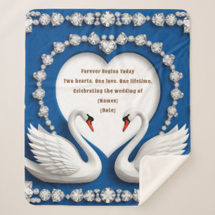 Cobertor Sherpa Arco de Casamento Azul Cisne Diamante Design