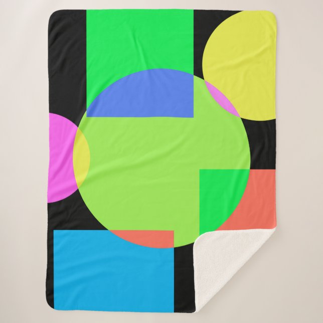 Cobertor Sherpa Arco-íris geométrico (Frente)