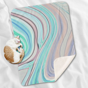 Cobertor Sherpa arco-íris púrpura verde-da-hortelã-hortelã-azul-aq