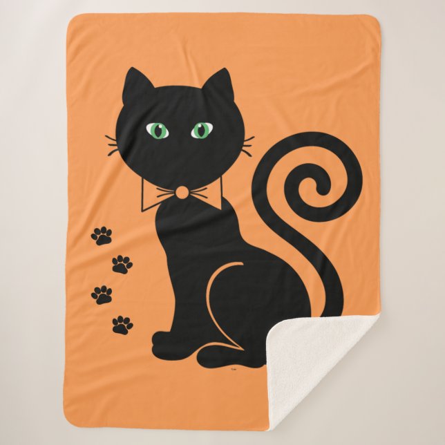 Cobertor Sherpa Arco Tie Cat Orange Sherpa Blanket (Frente)