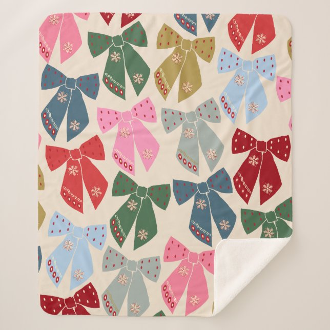 Cobertor Sherpa Arcos de Natal Coquette (Frente)