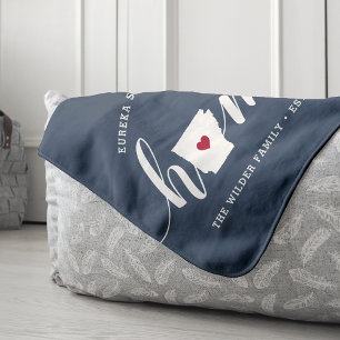 Cobertor Sherpa Arkansas Home State Personalizado
