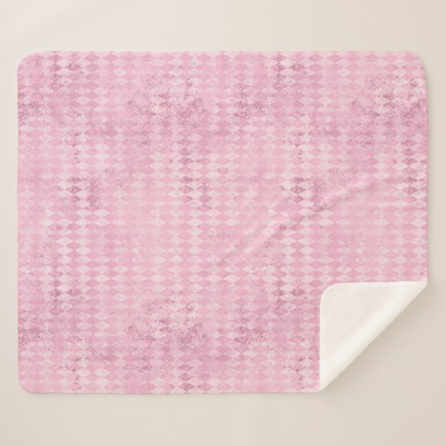 Cobertor Sherpa Arlequim Rosa (Frente (Horizontal))