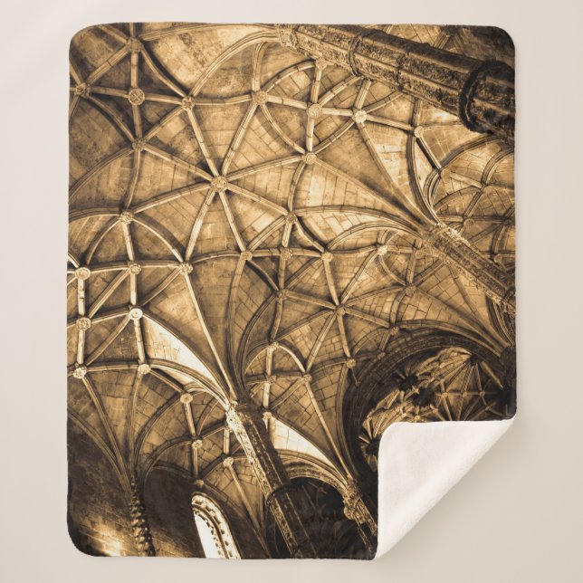 Cobertor Sherpa Arquitetura portuguesa Sepia (Frente)