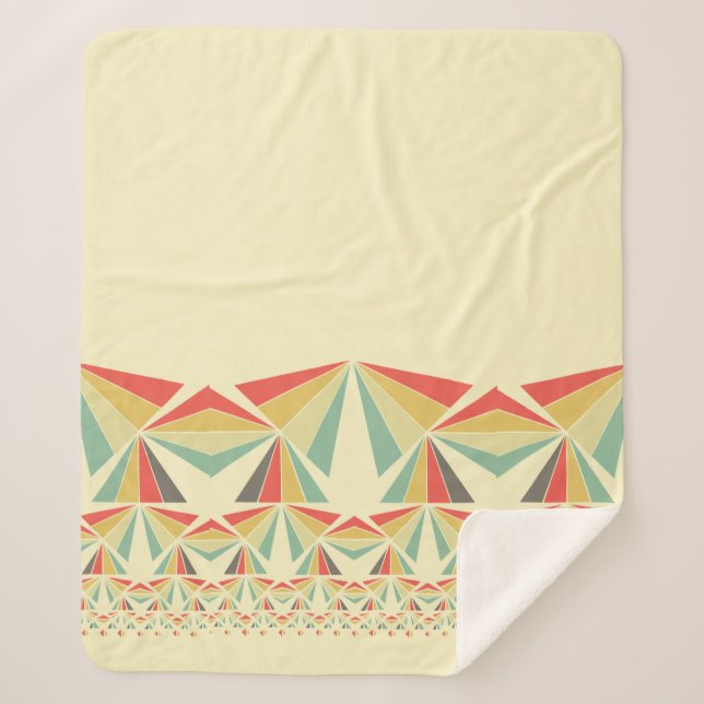 Cobertor Sherpa Art Deco abstrato, triângulos, pirâmides (Frente)