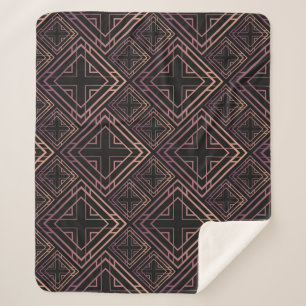 Cobertor Sherpa Art Deco Black-Dourado Elegance