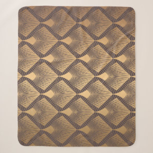 Cobertor Sherpa Art Deco Glamor: Escalas de Ouros.