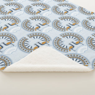 Cobertor Sherpa Art Deco retro Peacock