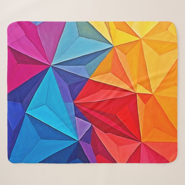 Cobertor Sherpa Arte Abstrata de Prisma Geométrico Ousado (Frente (Horizontal))
