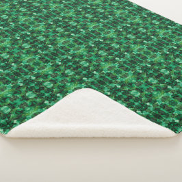 Cobertor Sherpa Arte Abstrata de Tinta Alcoólica Verde Oasis