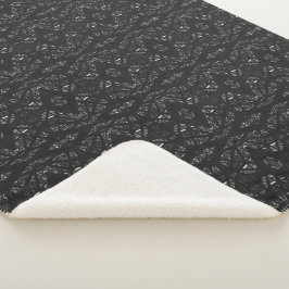 Cobertor Sherpa Arte Abstrata em Gouche Preto e Branco Espectroscó