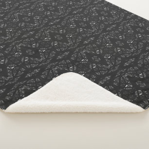 Cobertor Sherpa Arte Abstrata em Gouche Preto e Branco Espectroscó