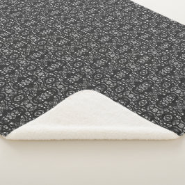 Cobertor Sherpa Arte Abstrata em Preto e Branco com Gouache Firebr