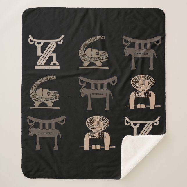 Cobertor Sherpa Arte abstrato africana tribal ornamentado (Frente)