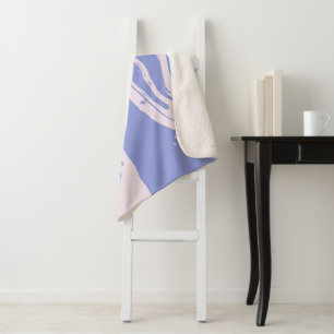 Cobertor Sherpa Arte abstrato Marmoreada em Lavanda e Escamuflada