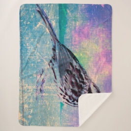 Cobertor Sherpa Arte Colorida de Pássaros Abstrato: Canhão Vibrant