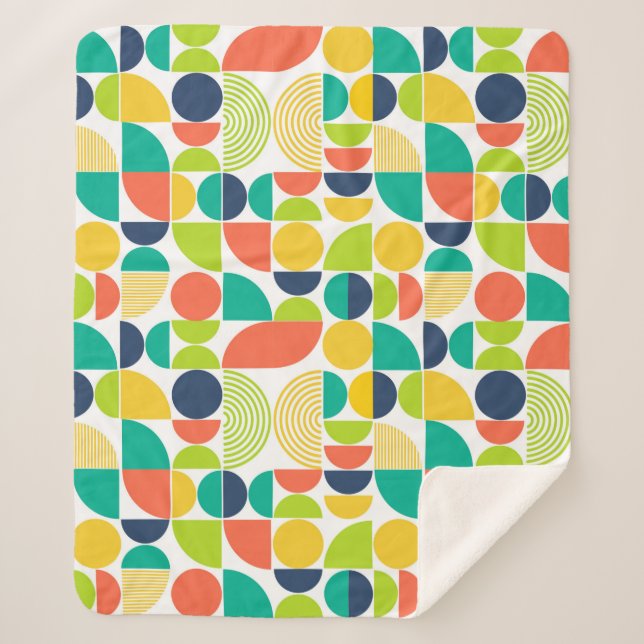 Cobertor Sherpa Arte da Abstrato de Imagem Moderna do Século Médio (Frente)