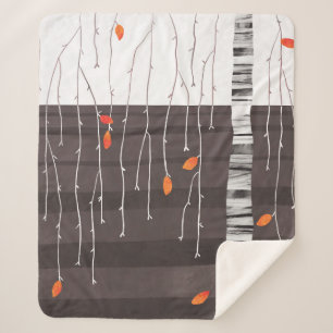 Cobertor Sherpa Arte da Árvore de Paisagem de Inverno