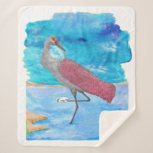 Cobertor Sherpa Arte Da Série Life   Funny Flamingo