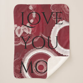 Cobertor Sherpa Arte Dark Red Floral AI