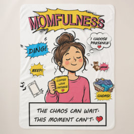 Cobertor Sherpa Arte de Citação de Mãe Atenta Comic de Plenitude M