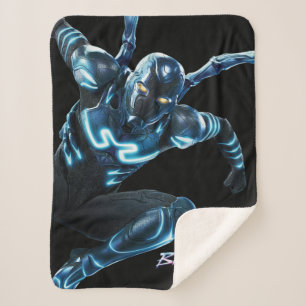 Cobertor Sherpa Arte de Leitura de Besouro Azul