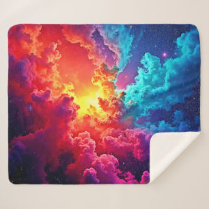 Cobertor Sherpa Arte de Nebulosa Vibrante: Arte de Cor Cósmica