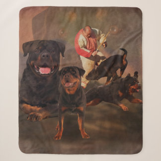 Cobertor Sherpa Arte de Rottweiler - de Metzgerhund Digital