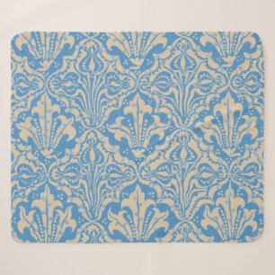 Cobertor Sherpa Arte de Semente e Flor Azul Vintage de Walter Cran