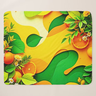 Cobertor Sherpa Arte de Vibrações de Verão de Cítricos Frescos