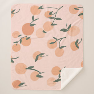 Cobertor Sherpa Arte do rabisco: Padrão de colheita de cereja lara