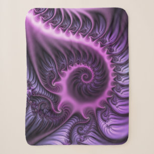 Cobertor Sherpa Arte fractal espiral abstrata vibrante rosa roxo