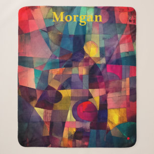 Cobertor Sherpa Arte Geométrica de Abstrato Vivid Personalizada