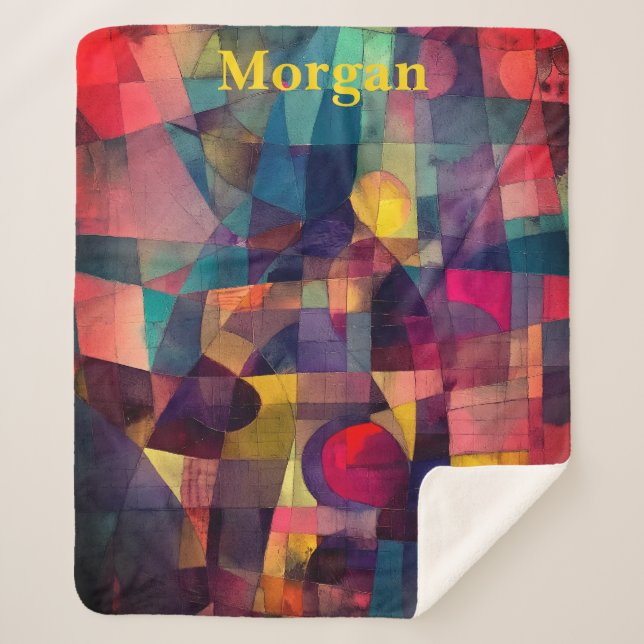 Cobertor Sherpa Arte Geométrica de Abstrato Vivid Personalizada (Frente)