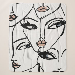 Cobertor Sherpa Arte minimalista das mulheres