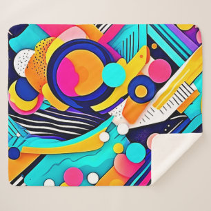 Cobertor Sherpa Arte Pop Abstrata Vibrante