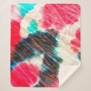 Cobertor Sherpa Arte Vermelha Suja. Shibori Pattern. Bruxelas de V