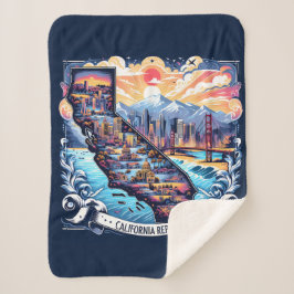 Cobertor Sherpa Arte vetorial do mapa da Califórnia