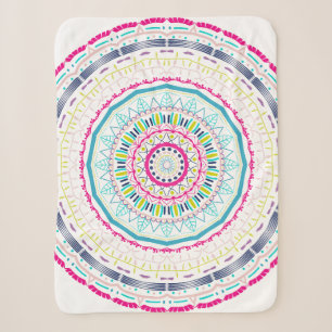 Cobertor Sherpa Arte Vibrante e Colorida de Mandala