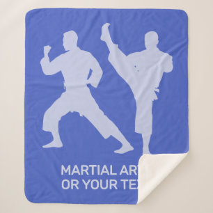 Cobertor Sherpa Artes Marciais com Texto e Cor Personalizados