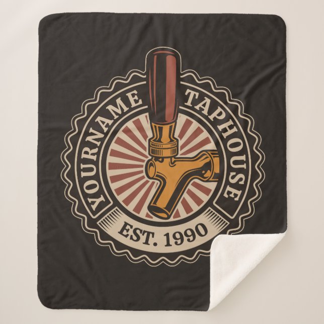 Cobertor Sherpa Artesanato DE NOME Personalizado Bar de cervejaria (Frente)